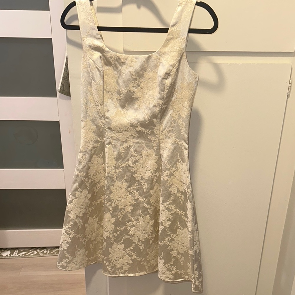 Jessica McClintock Cream Satin Gown